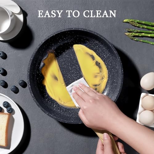 Image of GiPP Ceramic Nonstick Frying Pan - 12 Inch Healthy Non-Toxic Non Stick Skillet Omelette Pans, Induction Compatible Chef Pan, PFAS & PFOA-Free, Dishwasher Safe, Stay Cool Handles