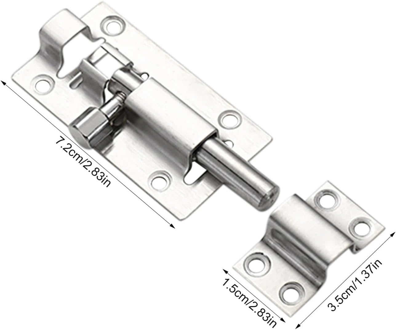 12pcs 3'' Stainless Steel Barrel Bolt Latch Closet Door Ball Catch Hardware Door Lock for Tiny Security Door Lock Bolt