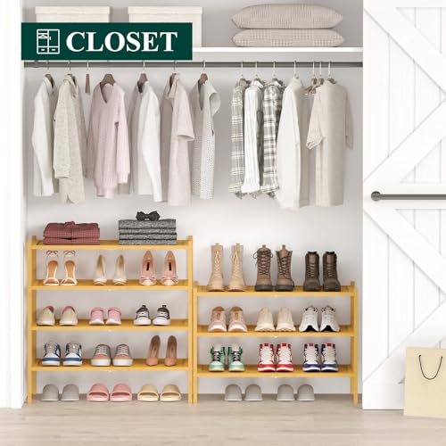 Smiry Bamboo Shoe Rack Organizer Storage - Image 3
