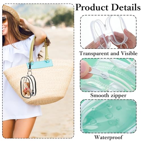 Clear Zipper Pouches Clear Makeup Bag Small Cosmetic Bag Claer Figure Display Bags Travel Waterproof Makeup Plastic Case for Women Organizing Traveling(3PCS, 3 Sizes, 1 White, 2 Black)3