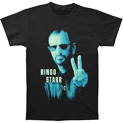 Ringo Starr Men's Colour Peace Short Sleeve T-Shirt, Black, Small