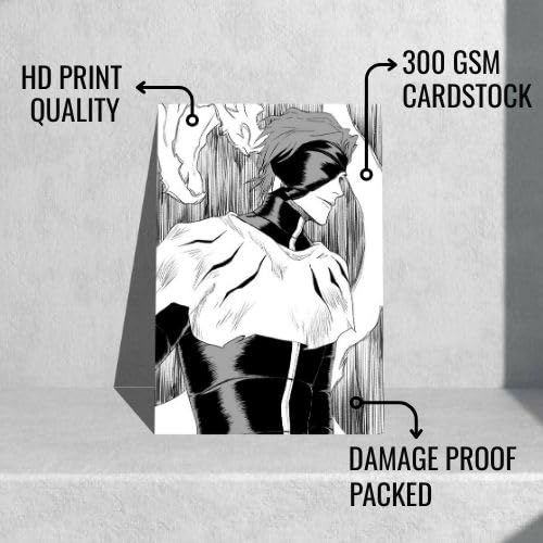 Image of Posternet Set of 12 Sosuke Aizen manga kit wall decor 300 GSM hard poster Bleach posters Paper Print (11.7 inch X 8.3 inch) Full size (33 inch X 23 inch, Packed)