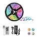 SunTop LED Ruban 5050 RGB 300 leds IP65 Étanche, 5m Bande LED, Flexible Multicolore Peut-Découpé Clignotant au Néon Decor Rubans Avec Télécommande/IR Récepteur/12V 5A