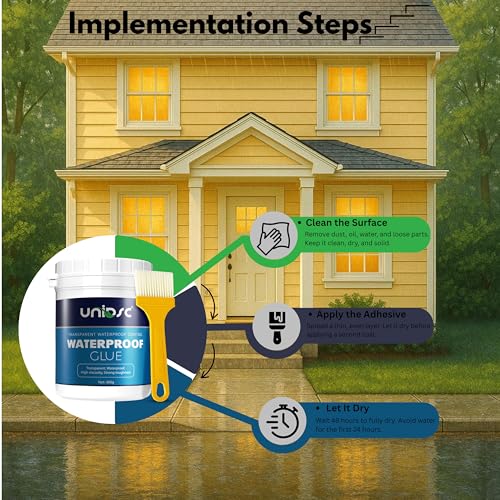 Image of UNIDSC Transparent Waterproof Glue with Brush, 300 gm Pack of 1 Transparent Glue for Roof Leakage, Crack Seal, Water Leakage Solution, Waterproofing for Pipe, Wall, Tiles