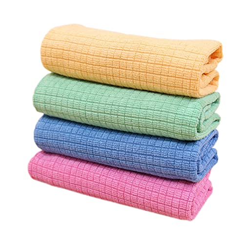 minkissy 4piezas Paño De Cocina De Microfibra Absorbente Pelusa para Limpieza Cocina y Hogar Reutilizables y Resistentes