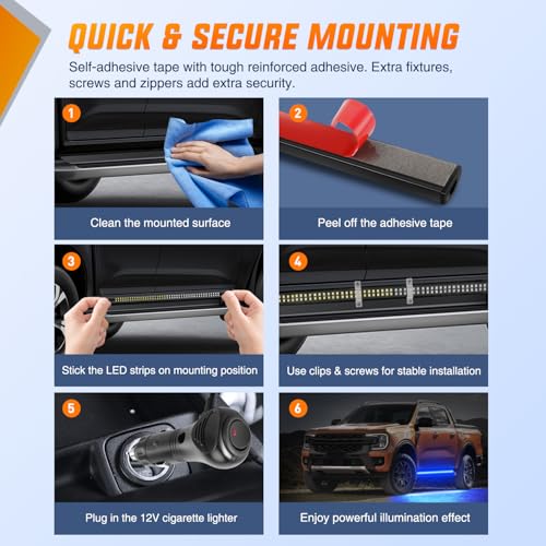 Image of Nilight 2PCS 70 Inch Emergency Strobe Light Strip with Controller 864 LED Blue Running Board Lights Flexible Side Flashing Warning Caution Safety Waterproof for Truck Construction Pickup