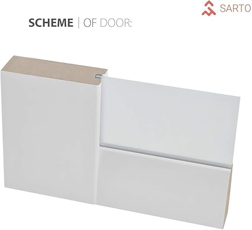 Miniatura 5 de Puerta corredera de granero de 32 x 84 pulgadas con herrajes de acero inoxidable de 6.6 pies  Quadro 4002 seda blanca con vidrio opaco esmerilado