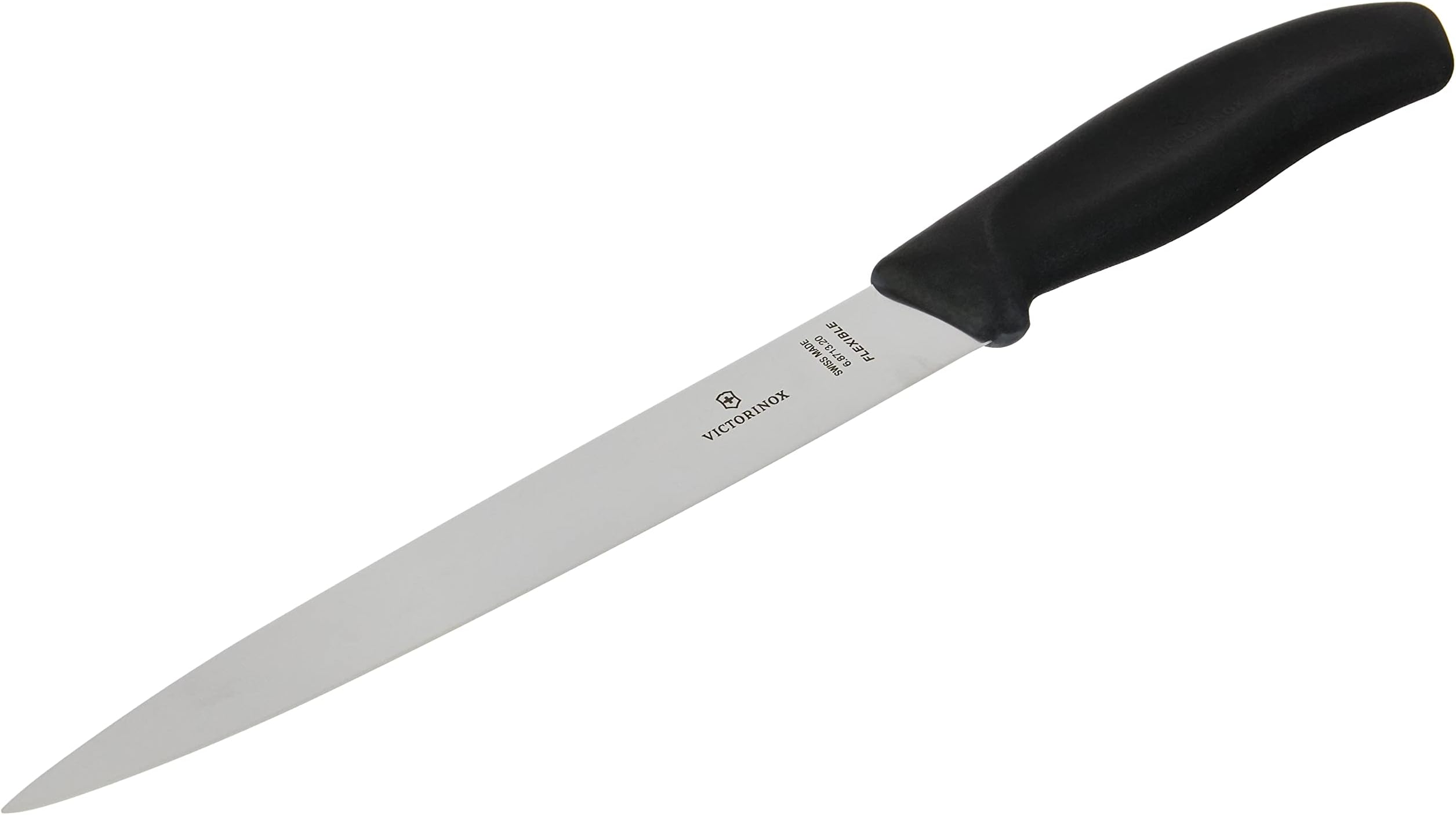 Swiss Classic, Filleting Knife, Extra Sharp Blade, Straight Edge, 20 cm, Plastic Handle, Stainless Steel, Black