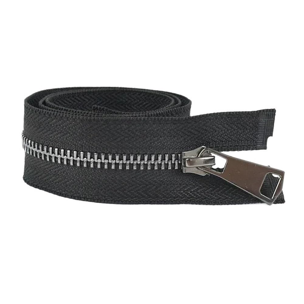 DIY Craft Zipper 2pcs 5# Metal Zippers Length 15cm-80cm, Precision Close-End Auto Lock Zips for Sewing Crafts Projects(Black,60cm)