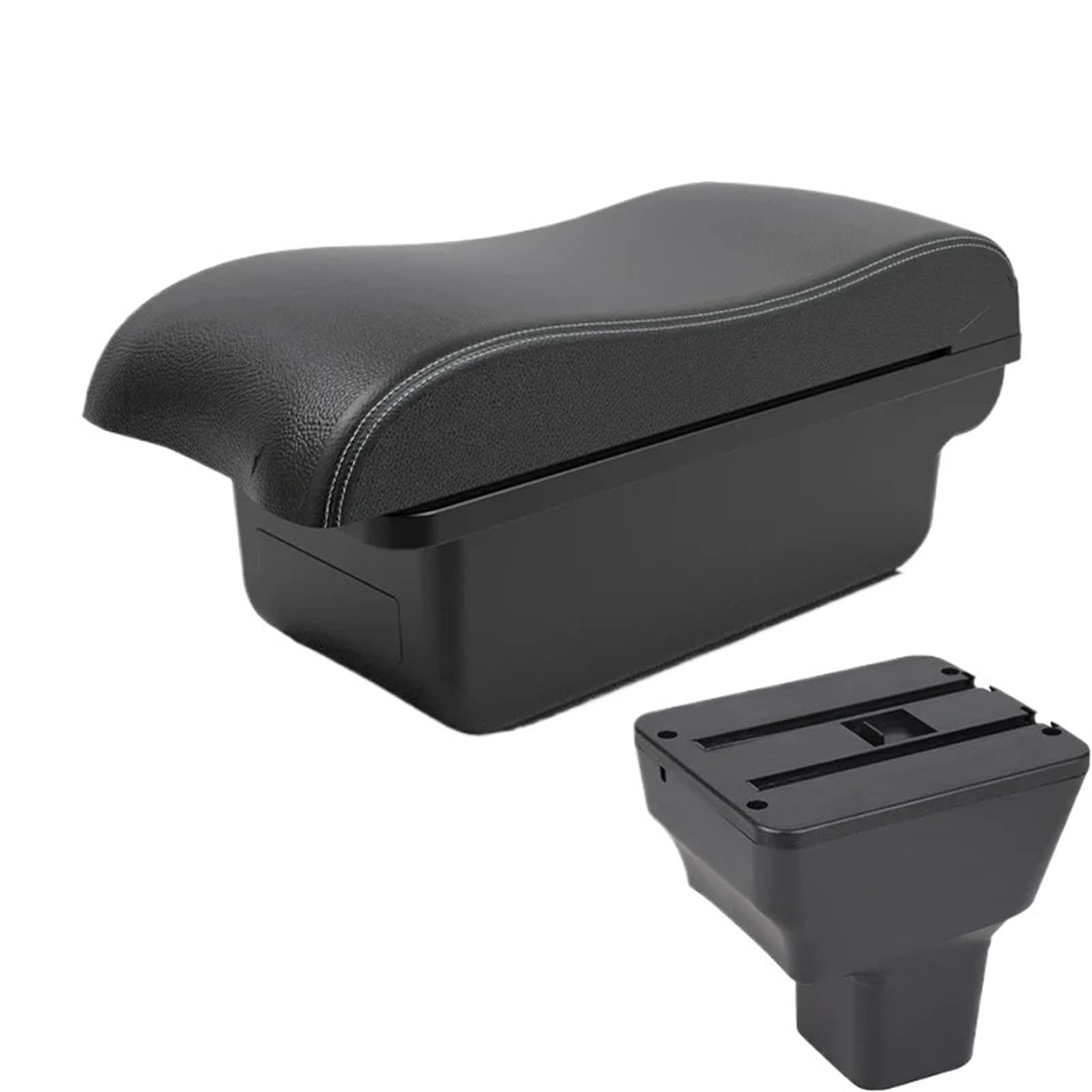 NOKRGQW Car Armrest Box For Nissan For Kicks 2016-2024 Special Armrest Box Center Console Double-layer Storage Car Decorative Accessories USB(A3 Black white NOUSB)