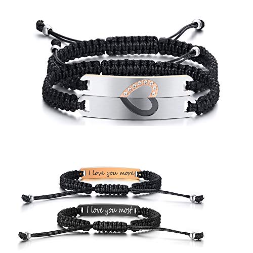 Xuanpai Personalized Handmade Braided Rope Id Plate Couples Bracelets For Women Men Friendship #TOP24