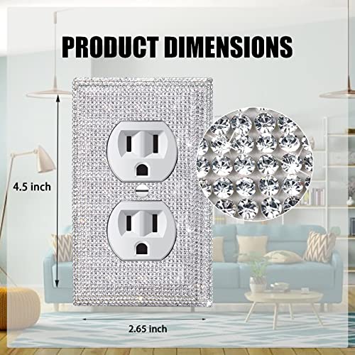 Placa decorativa de enchufe para renovar paredes gastadas con strass plata 3