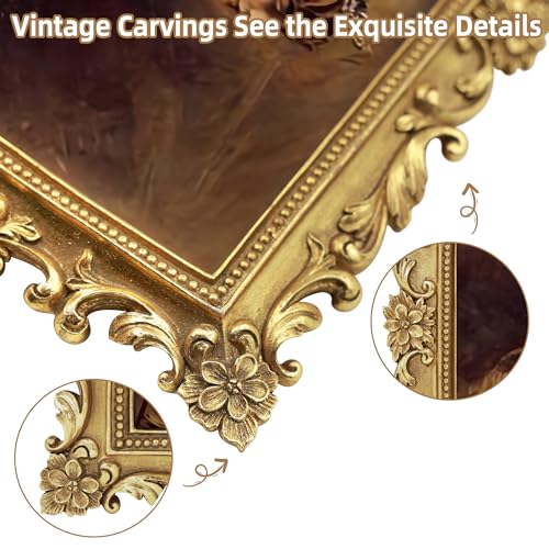 Image of Gold 8x10 Picture Frame Vintage Picture Frames Antique Ornate | Real Glass, Wall or Tabletop Display, Matted to 5x7 Photo