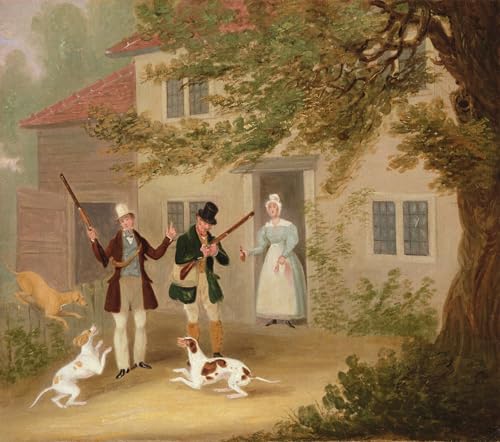 Cuadro en lienzo de dos deportistas con perros para pared de dormitorio, 60x90cm