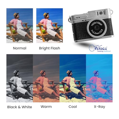 Image of FETACA Mini Digital Camera with Filter Modes, 1080p FHD Video, Flashlight & Keychain | Portable Cute Vlogging Camera for Travel, Gifts & Fun (Green)