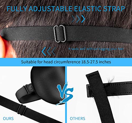 Natural Silk Sleep Mask, Super-Smooth & Soft Eye Mask with Adjustable Strap, Blindfold, Perfect Blocks Light, Pressure Free for A Full Night\'s Sleep (Black Stripe) - Thumbnail 4
