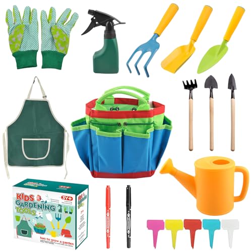 Kit Jardinage Enfant, Outils Jardinage Enfant, Set Attrezzi da Giardinaggio per Bambini, Outils de Jardinage en Plein Air, Outillage De Jardin pour Enfants,...