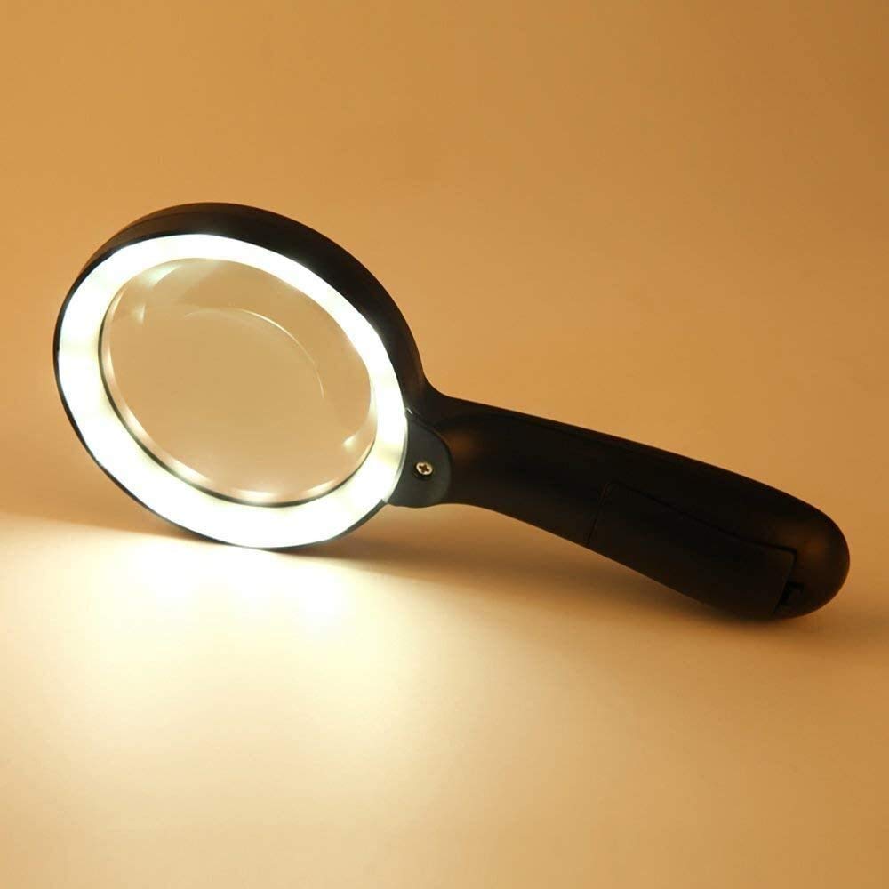Lenti di ingrandimento Lente di ingrandimento a LED per Anziani Che leggono Illuminazione Notturna Lente di ingrandimento Portatile 10X