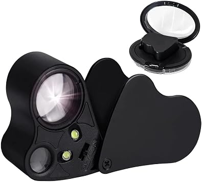 Spelt 30x 60x Dual Small Close Magnifier Led Illuminated Lup Magnifier