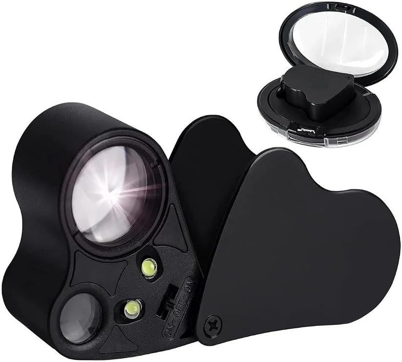 Spelt 30x 60x Dual Small Close Magnifier Led Illuminated Lup Magnifier