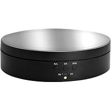 Rotating Display, Turntable, Charging Adjustable Speed Electric 360 Degrees for Jewelry Watches,Low Noise for Photography, JewelryBlack-Mirror
