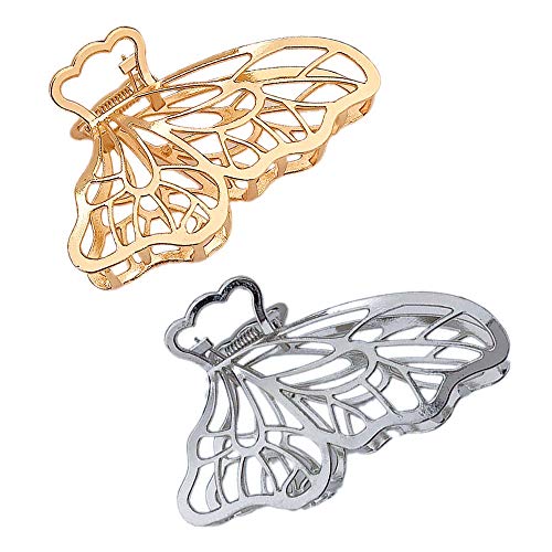 Large Metal Hair Claw Clips, Butterfly Barrette, Non-slip Hollow ...