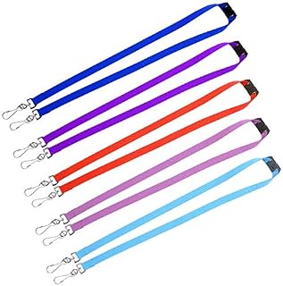 Wisdompro 5 Pack Kids Lanyard with Double Swivel J Hook and Safety Breakaway Buckle for ID Name Tag and Badge Holder - Multicolor