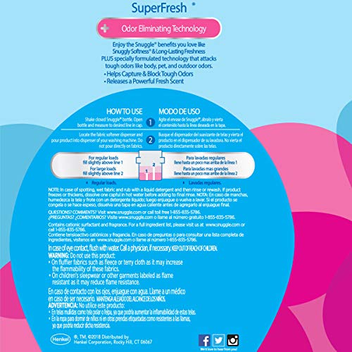 Snuggle Plus Super Fresh Liquid Fabric Softener, Spring Burst, 31.7 Fluid Ounce #TOP4