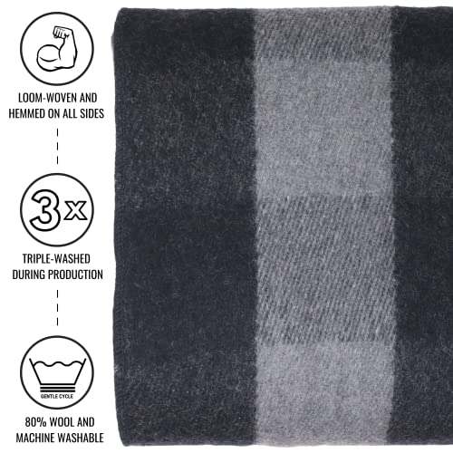 Arcturus Backwoods Wool Blanket - 4.5Lbs, Warm, Heavy, Washable, Large | Great For Camping, Outdoors, Survival & Emergency Kits (Gray Buffalo) #TOP1