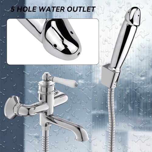 Image of Aluminum Shower Cleaner Enema Douche System,Handheld Water Shower Nozzle Anal Rinse Vaginal Cleaning Kit for Men and Women + Velvet Carry Bag