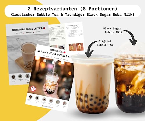 EasyCookAsia Bubble Tea Set I DIY Bubble Tea Set | Bubble Tea Kit | inkl. 2 Rezepte