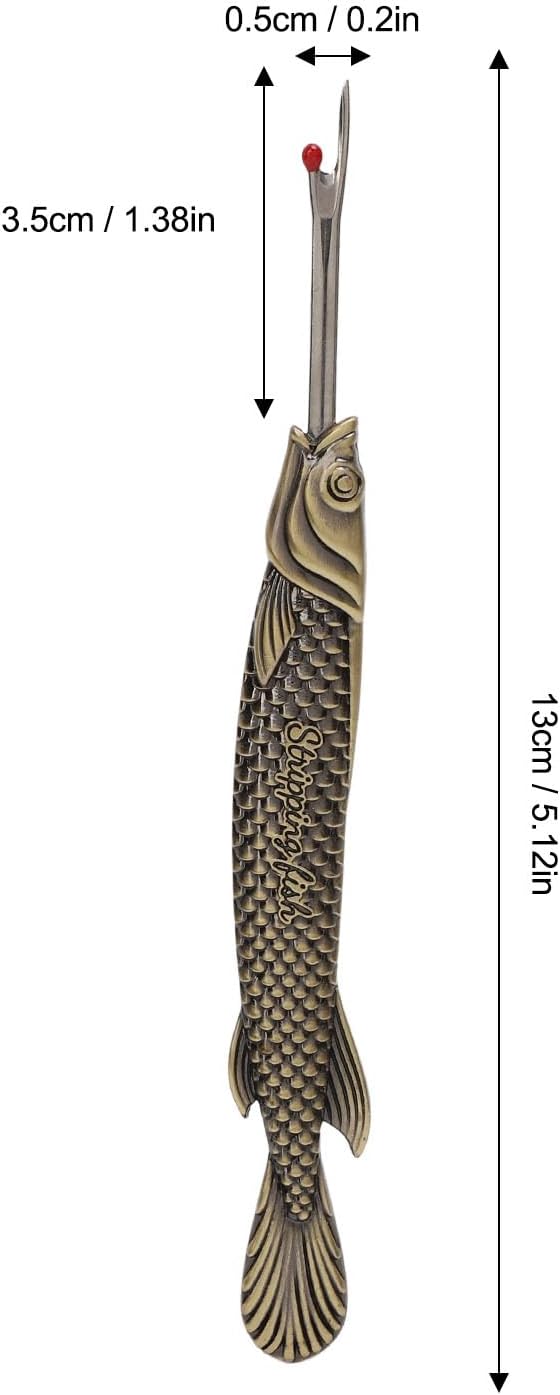 Vintage Seam Ripper, Retro Fish Shape Handle Stitch Ripper Zinc Alloy and Steel Stitch Remover Tool for Removing Sewing Thread (Bronze Color)