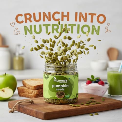 Image of MUMMA'S HOME GRAMITY Premium Raw Pumpkin Seeds 500g | Protein-Rich Seeds for Eating | Natural Healthy Snack | Source of Fiber & Nutrients | Raw Pumpkin Kernels for Salads, Smoothies & Daily Diet