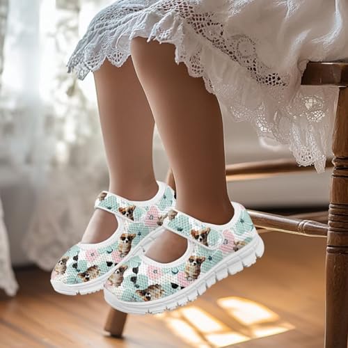 chaqlin Dog Girls Dress Shoes Mary Jane Running Athletic Shoes Lightweight Barefoot Flat Breathable Mesh for Outdoor Indoor2