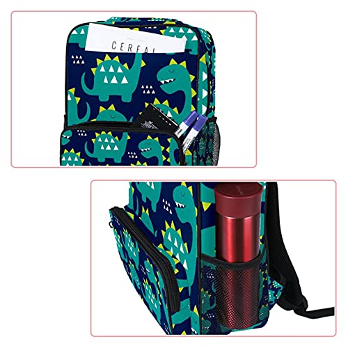 Sac à dos décontracté pour ordinateur portable sac de travail dinosaure bleu mixte