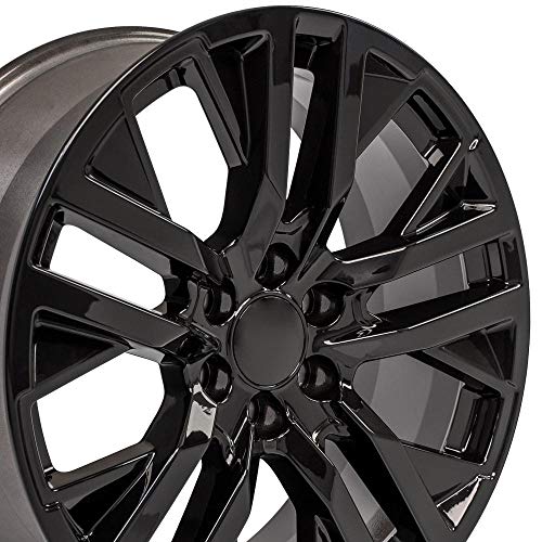 OE Wheels CV38 22 Inch Rim Fits Sierra 1500 Style 6x139.7 22x9 Gloss Black - Hollander 5903 (1)