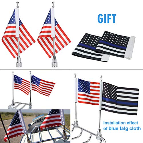 Vivid Color Fade Resistant Motorcycle 6 X 9 American Flag With Flag Pole Mount For Honda Goldwing Cb Vtx Cbr Yamaha Harley Davidson(2 Flag Pole Mount + 4 Usa Flag) #TOP1