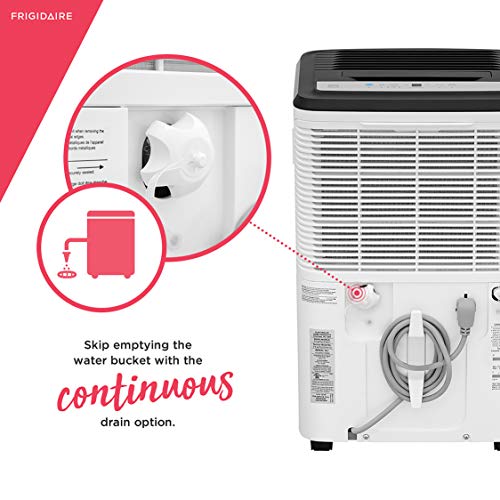 Frigidaire 50 Pint Dehumidifier with Pump. 4,500 Square Foot Coverage. Ideal for Large Rooms and Basements. 1.7 Gallon Bucket Capacity
