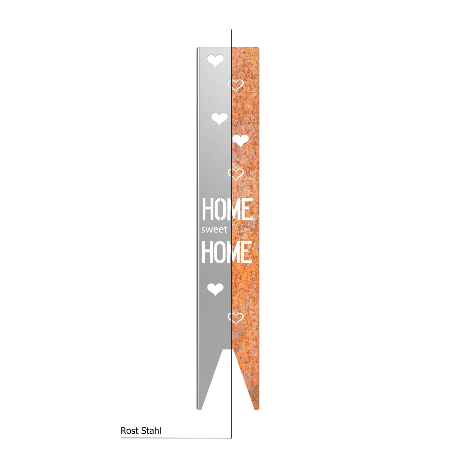 tuning-art EW101-E Gartenstecker Gartenschild Home | Garten Deko | Abkantung | 120cm x 21cm