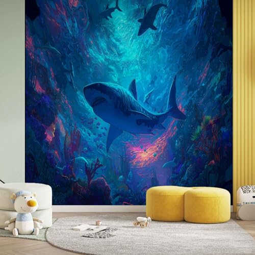 Papier peint requin intissé haute résolution avec fresque murale panoramique
