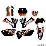  Gráficos completos Adhesivos Adhesivos Fondo motocicleta Número personalizado para KTM EXC EXC-F 125 250 300 450 525 2004 2005 2006 2007