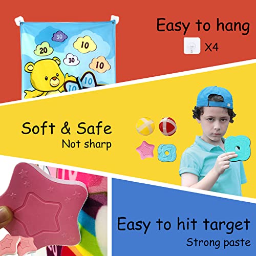 Unicorn Dart Game Set - Throwing Dart Board For Kids With 4 Foam Star Darts And 4 Hook, Indoor/Sport Outdoor Fun Family Game Toys #TOP3