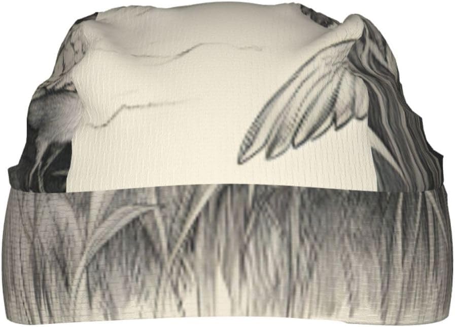 Straw and Dove Print Headband for Men and Women Slight Elastic Sweatband Head Bandana for Cycling Motorcycle Sports Black