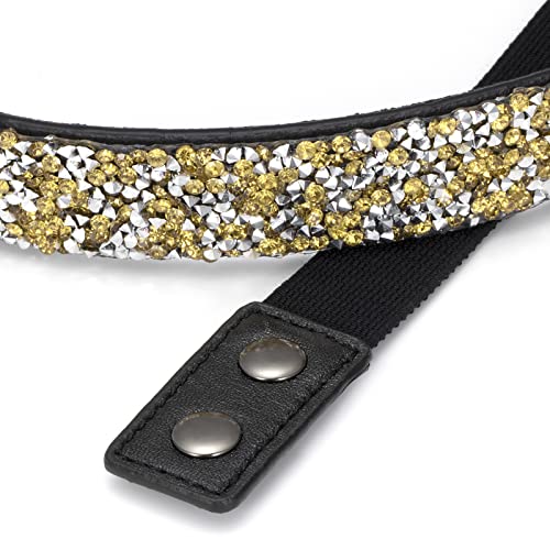 Silver Belts for Women Dress Rhinestone Skinny Elastic Waist Belt for Women Ladies Girls4