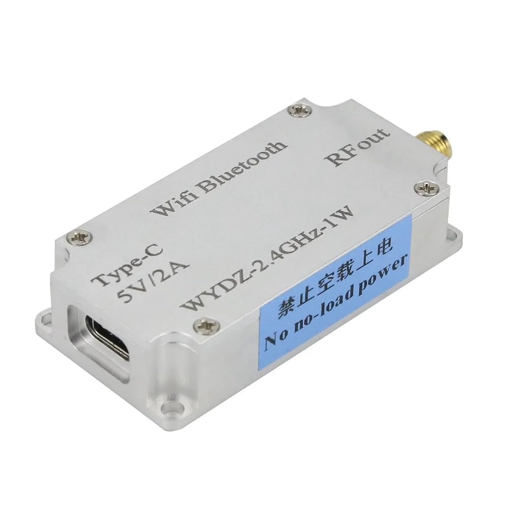 Bloqueador de Señal Bluetooth WiFi de 2,4 GHz y 1 W, de Alta Potencia, Alimentado por USB Tipo C, con Antena.