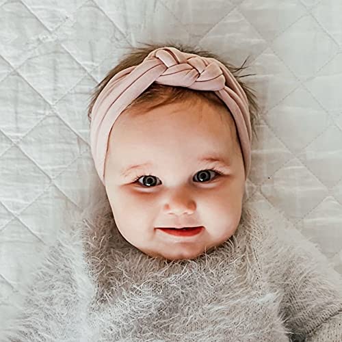 Cinaci 12 Pack Solid Super Stretchy Nylon Wide Celtic Knotted Headbands Headwrap Hair Accessories for Baby Girls Infants Toddlers Kids Teens2