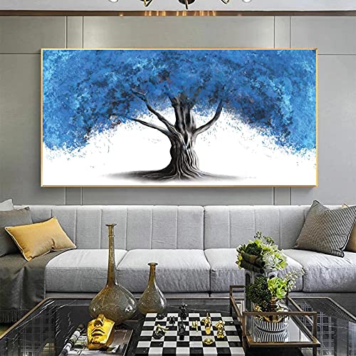 Impression toile arbre de vie bleu abstrait pour relooker un salon - 5