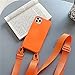 CQUUKOI for iPhone 15,Crossbody Phone Case with Shoulder Strap Soft Silicone Case with Adjustable Lanyard Cute Cool Wireless Charging Shockproof Protector for Women Girls Orange