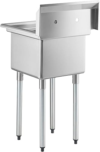Miniatura 4 de AmGood Fregadero de acero inoxidable para preparación y uso general  NSF  Acero inoxidable 304  Restaurante, cocina, lavandería, garaje  (tamaño del