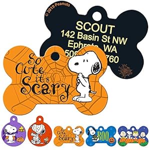 GoTags-Halloween-Snoopy-and-Charlie-Brown-Pet-ID-Tags-for-Dogs-and-Cats-Personalized-Engraved-Dog-ID-Tags-with-up-to-4-Lines-of-Custom-Text Halloween Pet ID Tags